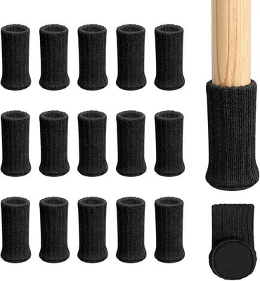 Produktbild von Famanu Stuhlbeinsocken mit Filzpolstern - Schwarz, 16 Stück