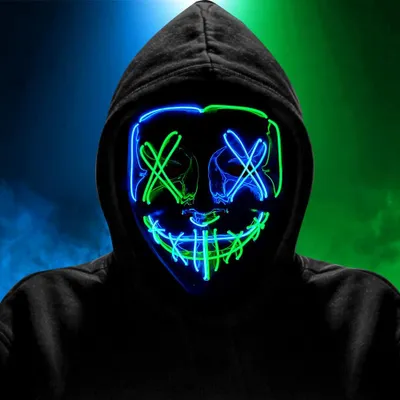 LED-Halloween-Maske, Neon-Maske für Erwachsene, Cosplay