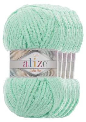 5 x 100g Kuschelgarn Alize Softy Plus Baby Babywolle weißgrün