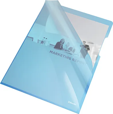Produktbild von Falthülle A4 dick farbig - L-Form / blau 25 Stück