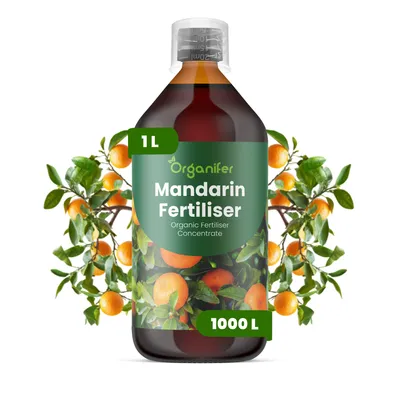 Obrázek produktu pro Mandarínový Strom Tekuté Hnojivo 1 L – 2-1-8 NPK – Pro Mandarínové Stromy – Podporuje Silné Květy, Aromatické Plody & Zdravé Listy – Organifer