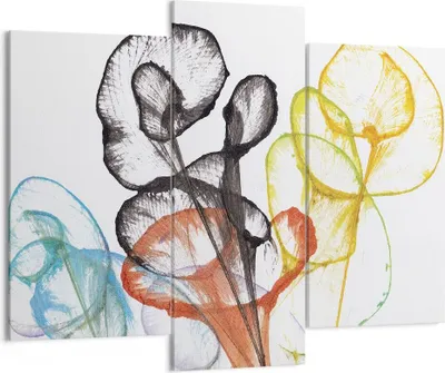 Produktbild von Bild auf Leinwand - Leinwandbild - 3 Teile - Blumen Abstraktion Surrealismus - 130x100cm - Wand Bild - Wanddeko - Wandbilder - Leinwanddruck - Bilder - Wanddekoration - Leinwand bilder CB130x100-4444