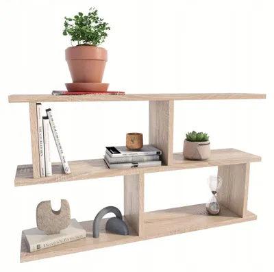 Immagine prodotto di Scaffale da parete MATKAM LUNA, 2 versioni, per libri e oggetti decorativi, elegante scaffale da appendere per la tua casa (rovere Sonoma)