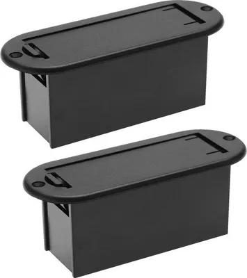 Produktbild von 2er 9V Batterie Kompartiment für aktive Gitarren Pickups - 9-Volt Batteriebox 81x29x30mm Stil B - Gitarren Zubehör