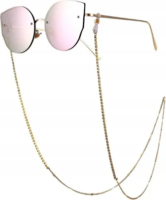 Produktbild von Brillenkette - Zirkonen - Stilvoller Halt - Gold - s Design - Länge 75 cm - Modell X62