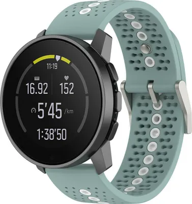 Produktbild von Strap-it Suunto 9 Peak Silikonarmband (Grün-Grau/Weiß)