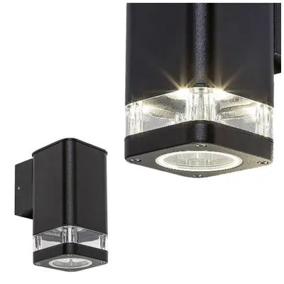 Productafbeelding van Rabalux 7955 Buitenwandlamp Sintra, GU10, aluminium, zwart, modern, IP44, 15,5 cm