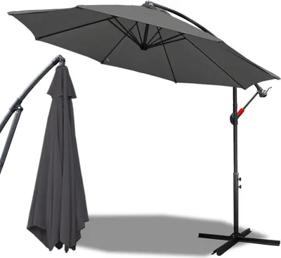 Produktbild von Jopassy 3.5m Sonnenschirm Gartenschirm Balkonschirm UV40+ Ampelschirm，Grau