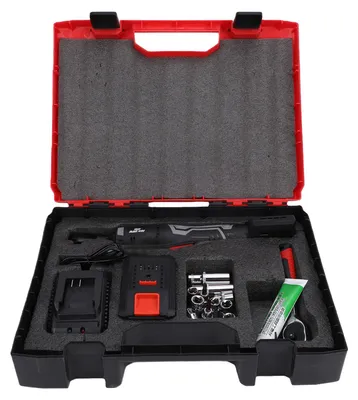 Produktbild von Akku-Ratschen-Schraubenschlüssel-Set, 3/8"-21-V-Ratschen-Werkzeugset mit variabler Drehzahl, 2000-mAh-Akku und Ladegerät mit EU-Stecker (220 V)