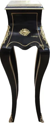 Produktbild von Casa Padrino Barock Säule Schwarz / Gold Mit Creme Marmorplatte 40 x 40 x H.115