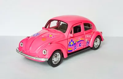 Image de VOLKSWAGEN BEETLE Coccinelle Flower Power Hippy VW Modèle réduit de voiture jouet Enfants Cadeau 73 (Pink/Love)