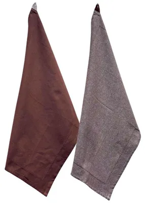 Obrázek produktu pro HOME ELEMENTS Utěrka z recyklované bavlny, 2 ks, 50x70 cm, čokoládová + režná