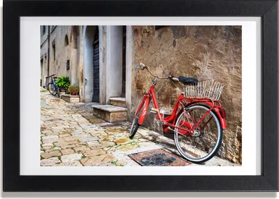 Produktbild von Bild 30x20 MDF-Rahmen, Wandkunst rotes Fahrrad