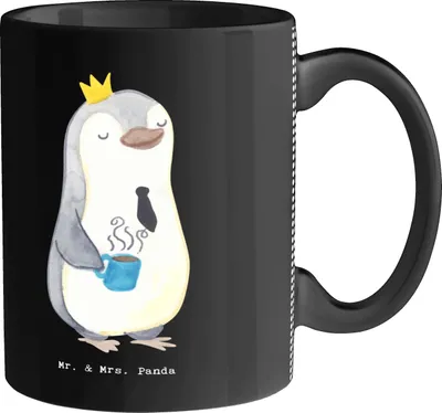Produktbild von Mr. & Mrs. Panda Kaffeetasse Abteilungsleiter Herz - Schwarz - Geschenk, Morgens, bedruckt, Pott, Tasse, Montagmorgen, Büro, Teamleiter, Becher, Führungskraft, Teetasse