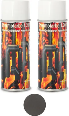 Image de Peinture pour four 1200 °C Peinture spéciale pour four Peinture thermique Anthracite Spray pour four 2x aérosols