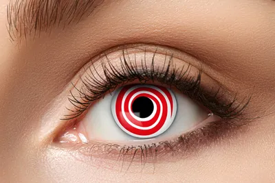 Produktbild von Wochen Kontaktlinsen Motivlinsen rote Varianten Red-Spiral