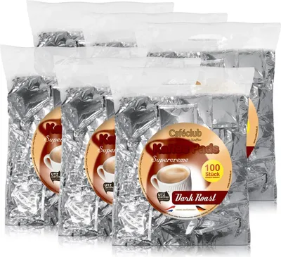 Produktbild von 6x Cafeclub Dark Roast Kaffeepads Megabeutel je 100 stk. dunkle Röstung
