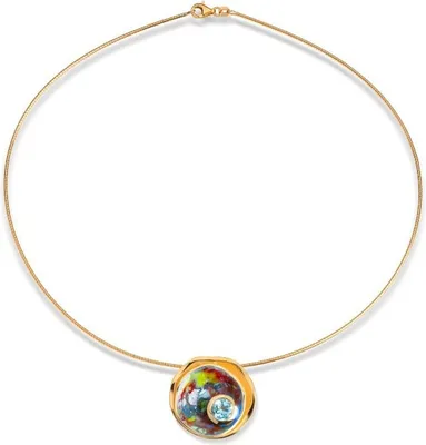 Produktbild von Herb-Schmuck Anhänger mit Kette 925/- Sterling Silber 42cm mehrfarbig Topas blau 542240004