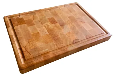 Produktbild von INNOVAHOME Stirnholz Schneidebrett 40x28 cm - Profi Metzgerblock Eiche