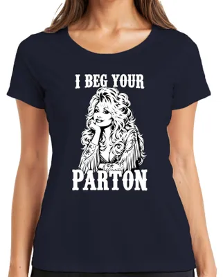 Produktbild von I Beg Your Parton Dolly Country Music Nashville Fan Sängerin Retro Damen T-Shirt, Navy, M