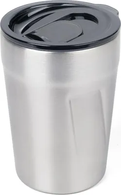 Obrázok produktu pre TROIKA CUP-UCCINO, Čierna, Strieborná, Nerezová oceľ, Nerezová oceľ, Nerezová oceľ, Káva, Čaj, 300 ml