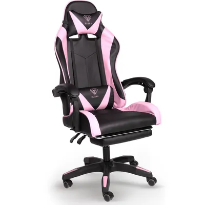 Produktbild von Chefsessel Stuhl Home Office Chair Racing  Bürostuhl Sportsitz Büro Stuhl,Farbe:Schwarz/Rosa