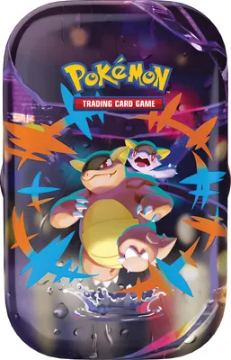 A Pokémon Trading Card Game mini tin box featuring Mega-Kangama.