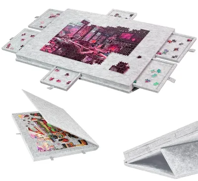 Produktbild von Omgoods – Faltbares Puzzlebrett für 1000 Teile mit 6 Schubladen