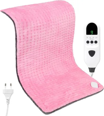 Immagine prodotto di Cuscino riscaldante - Cuscino termico - Rilassamento muscolare - 9 livelli di temperatura - 43 x 84 cm - Rosa e grigio