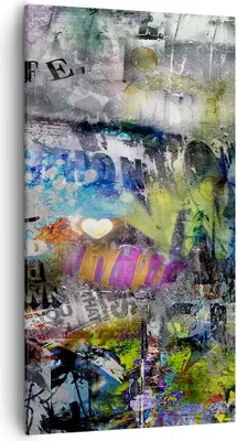 Produktbild von Bild auf Leinwand - Leinwandbild - Graffiti modern - 55x100cm - Wand Bild - Wanddeko - Wandbilder - Leinwanddruck - Bilder - Kunstdruck - Wanddekoration - Leinwand bilder - Wandkunst - PA55x100-3564