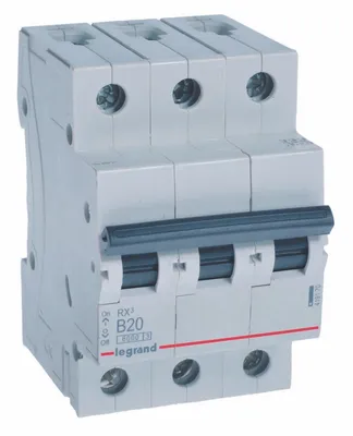 Produktbild von Legrand 419170 RX3 LS-Schalter B 20A 3-polig 6kA 400VAC 3TE