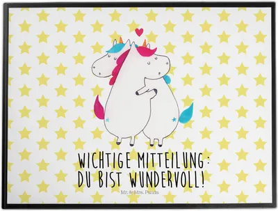 Produktbild von Mr. & Mrs. Panda schreibtischunterlage Einhorn Mitteilung - Weiß - Geschenk, Deko, tischschutzmatte, Partner, bastelunterlagen, Liebe, schreibtischunterlagen, Spruch