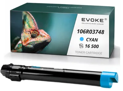 Produktbild von Evoke Toner-Kompatibilkartusche für den Drucker Xerox C7020 106R03748, Cyan, 16.500 Seiten, kompatibel mit VersaLink C7020, C7020DN, C7025, C7025DX und C7030