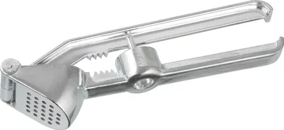 Knoflookpresse mit Entkerner, Aluminium, 15,5 cm, silber