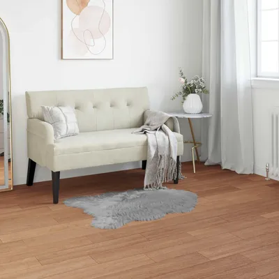Produktbild von vidaXL Teppich aus Kunstschaffell TAFALLA Grau 80 x 120 cm Polyester