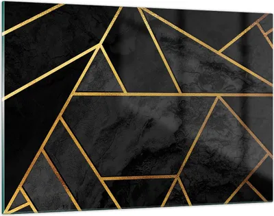 Produktbild von Bilder auf glas - Einteilig - Abstraktion Gold Schwarz - 120x80cm - Glasbilder - Wandbilder - Bilder - zum Aufhängen bereit - Wanddekoration aus Glas - Glas Bilder - Wandbild auf Glas - GAA120x80-4358