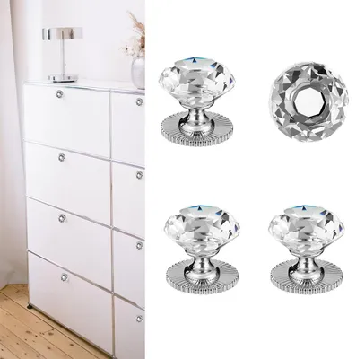 Produktbild von Selbstklebende Kristall Möbelknöpfe, Set aus 4