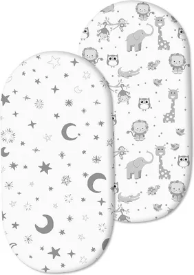 Productafbeelding van Baby matrassenbeschermer, hoeslaken, set van 2 hoeslakens voor kinderwagens, wiegen en boxen, 100% katoenen matrassenbeschermer, hoeslakens (set van 8)