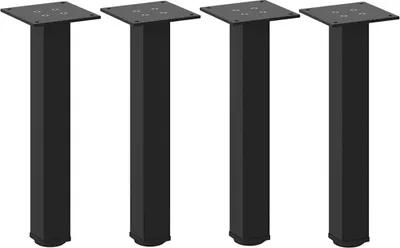 Produktbild von "Winteraktion" Couchtischbeine 4 Stk. Schwarz 30-32 cm Stahl - Tischbeine CC17147