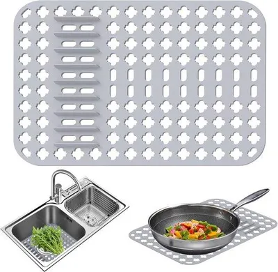 Produktbild von Silikonische Abflussschutzmatte, Abflussstück 40 * 29 * 0,7 cm, Abflussbeschützer, Antislip-Matte für den Küchenabfluss