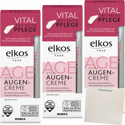 Produktbild von Elkos Face Vital Augencreme 3er Pack (3x15ml Packung) + usy Block