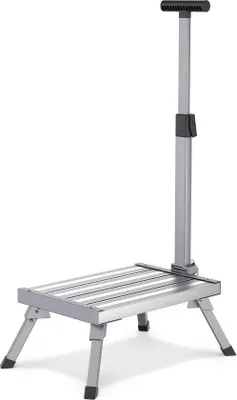 Produktbild von Famanu Klappbare Aluminium-Hocker mit Armlehnen - Rutschfeste Füße, Tragfähigkeit 150 kg