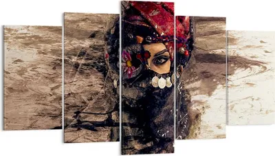 Produktbild von Bild auf Leinwand - Leinwandbild - Frau Folklore - 160x85cm - Wand Bild - Wanddeko - Wandbilder - Leinwanddruck - Bilder - Kunstdruck - Wanddekoration - Leinwand bilder - Wandkunst - EA160x85-3858