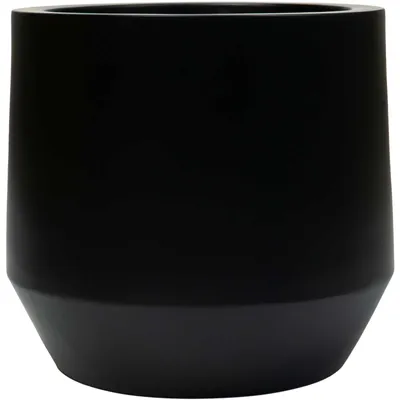 Produktbild von VIVANNO Blumentopf Fiberglas NEXORA Rund, Schwarz matt - 31x28 cm