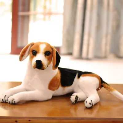 Obrázek produktu pro Beagle, 50 cm, plyšák v ležící pozici – roztomilá plyšová hračka