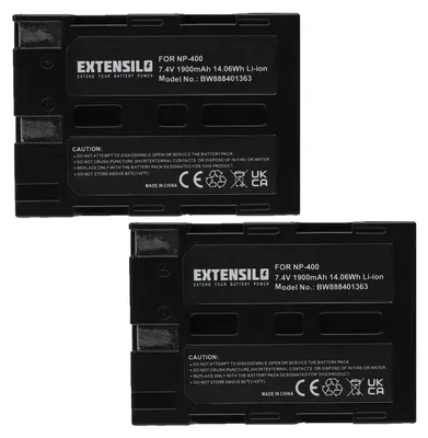 Produktbild von EXTENSILO 2x Akku kompatibel mit Pentax K10D, K20D Kamera (1900 mAh, 7,4 V, Li-Ion)