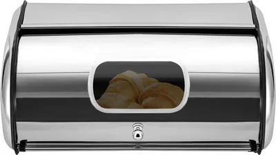 Produktbild von Brotkasten - Brotbox mit Rollklappe - Edelstahl - 1 Ebene - Silber