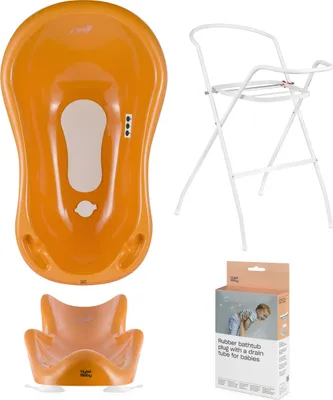 Obrázek produktu pro SET: Dětská sada do vany v bílé barvě: vana, stojan, odtok a sedátko - 4dílná sada s motivem: Fox mustard