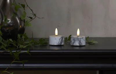 Produktbild von LED-Wärmelicht 2er-Pack Marmor mit Timer