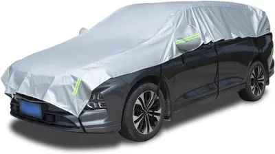 Obrázek produktu pro Poloviční garáž pro auto, plachta, vhodná pro zimní použití, prachotěsná, univerzální